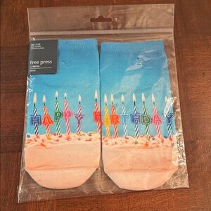 Happy Birthday Socks Ankle Size 9-11 New Perfect Party Gift